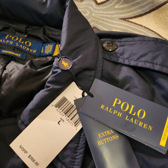 SOLD! $268 Polo Ralph Lauren Men Water Repellent Field Jacket Full Zip Navy Sz L - Picture 6 of 12